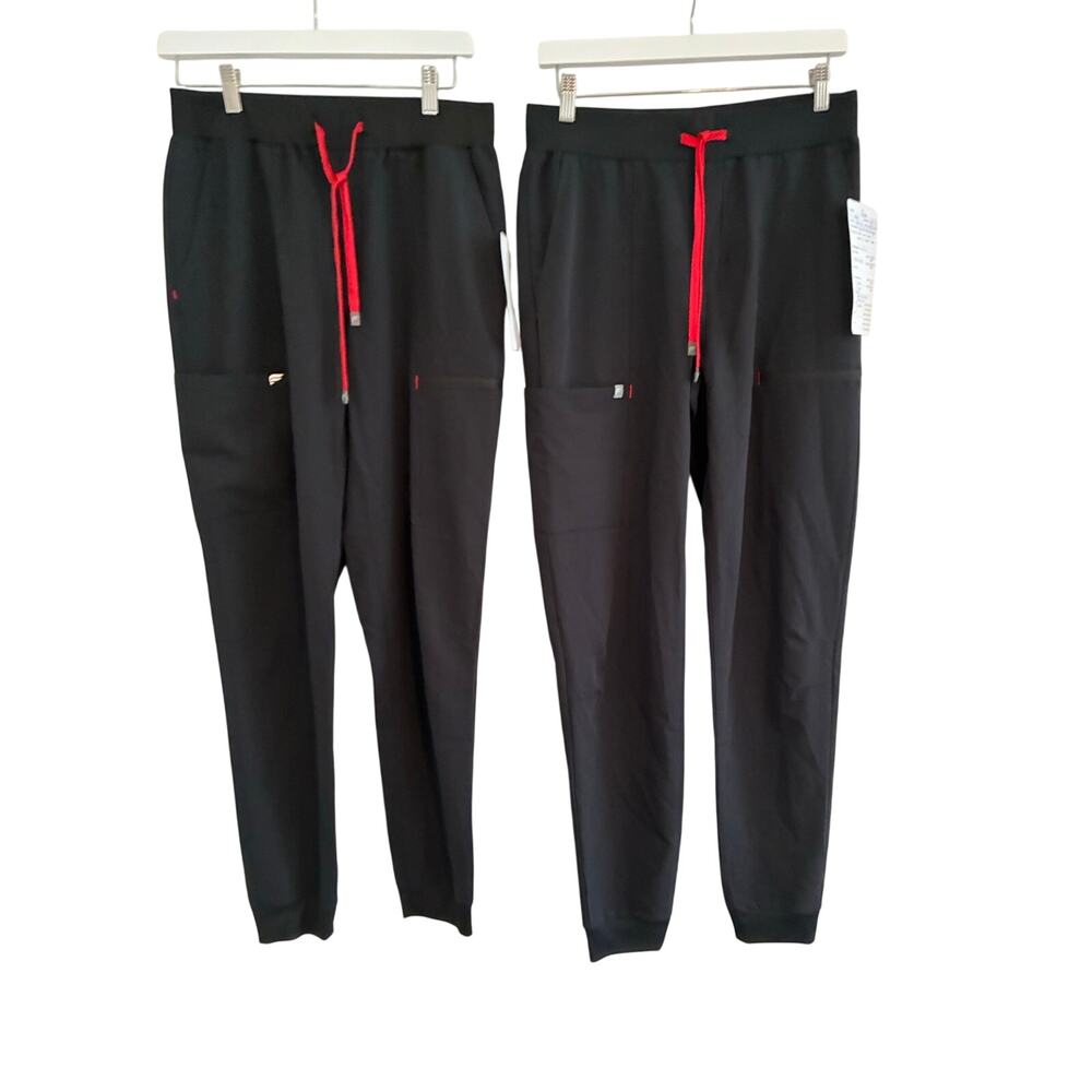 NWT Fabletics Lot of 2 Womens Medium Tall Scrub Joggers Black READ
